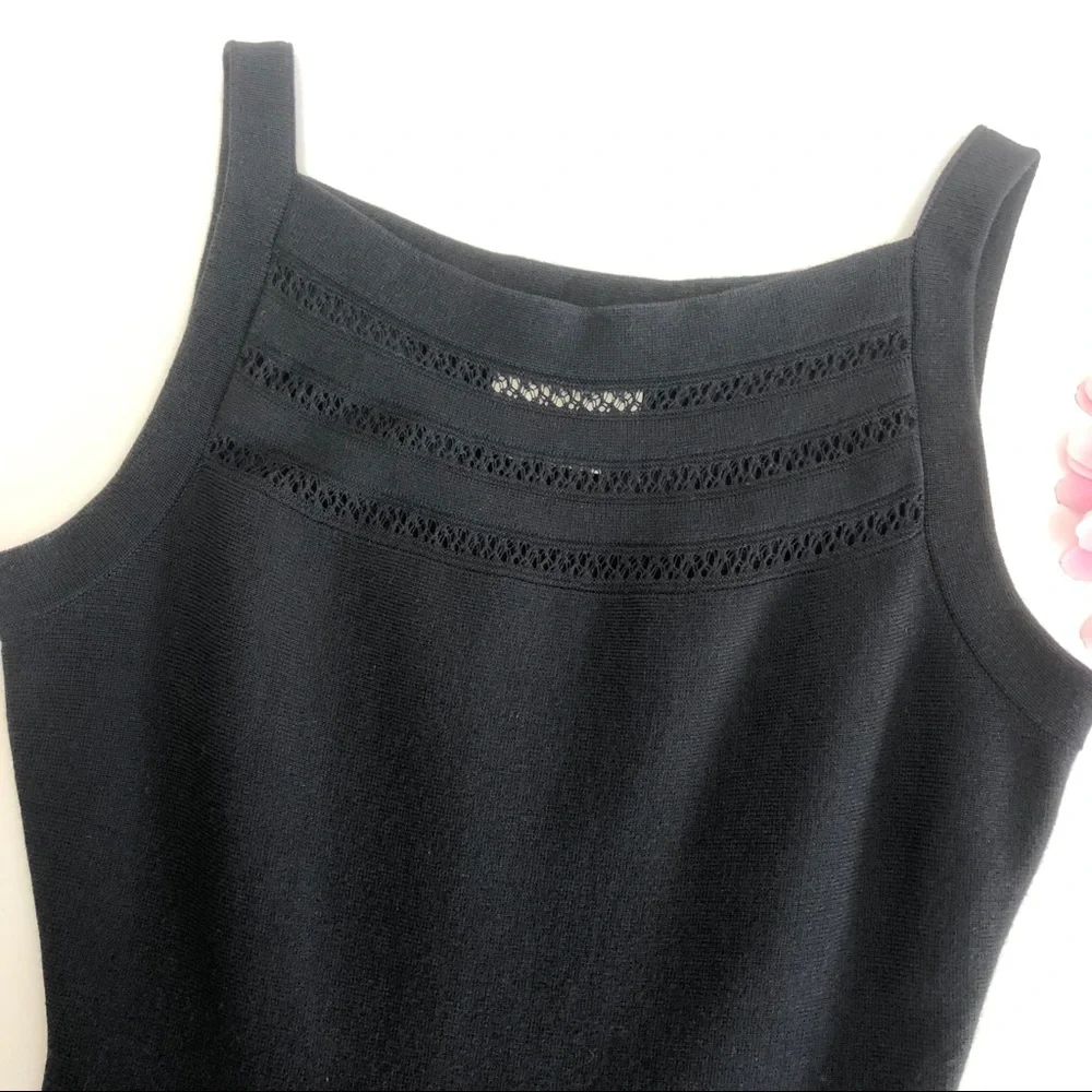Kate Spade Open Cable Knit Sweater Dress: Black